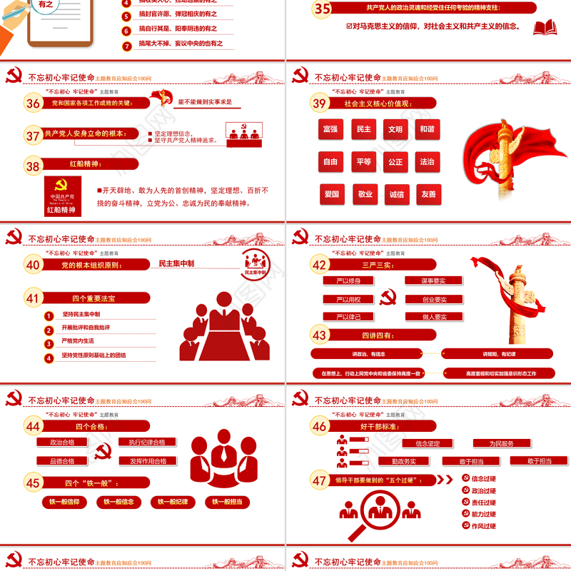 原创不忘初心牢记使命主题教育应知应会100问