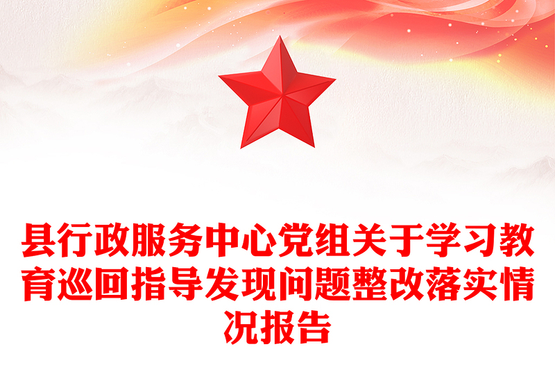 县行政服务中心党组关于学习教育巡回指导发现问题整改落实情况报告
