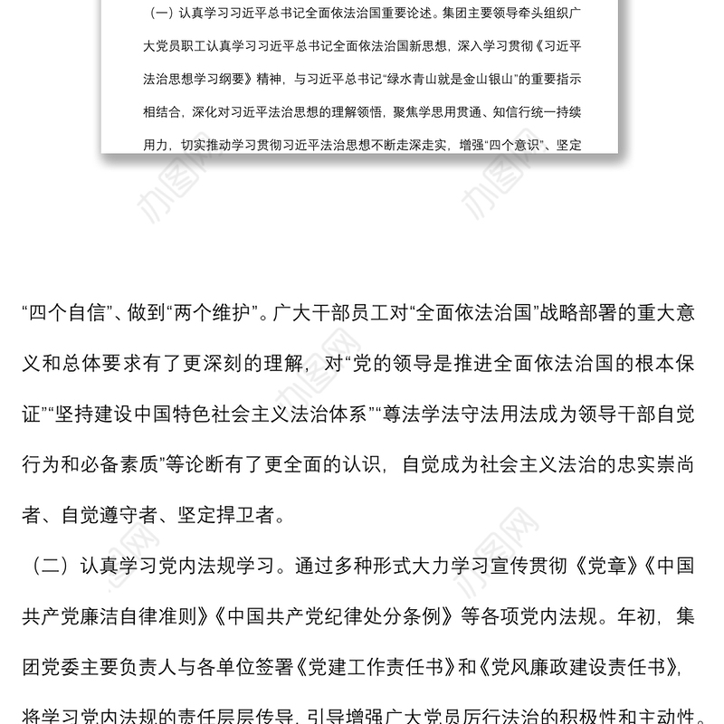 党内法规工作总结报告