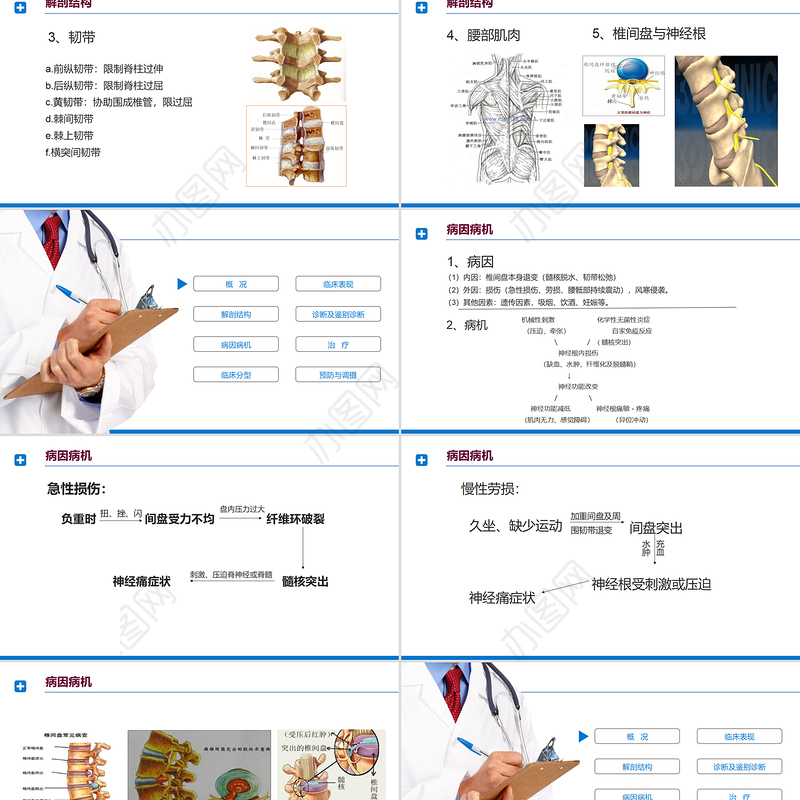 2022腰椎间盘突出症诊断与治疗PPT清新商务医疗风医学通用PPT模板