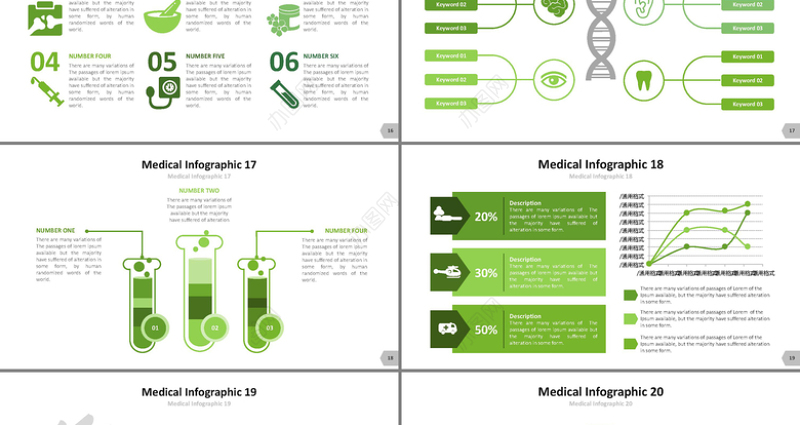 绿色微立体医疗卫生医院工作汇报总结PPT模板