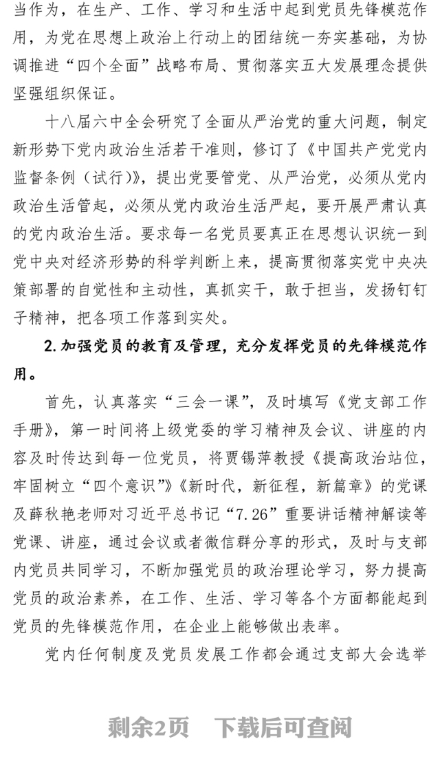 党支部书记抓基层党建工作述职报告4