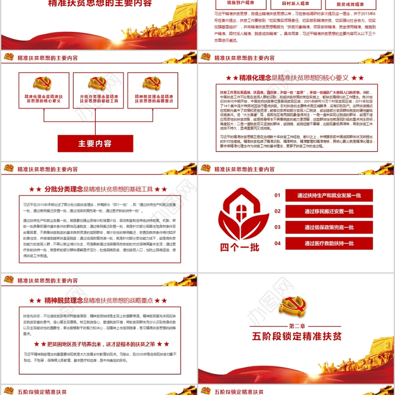 大气基层党政军警精准扶贫宣传学习PPT