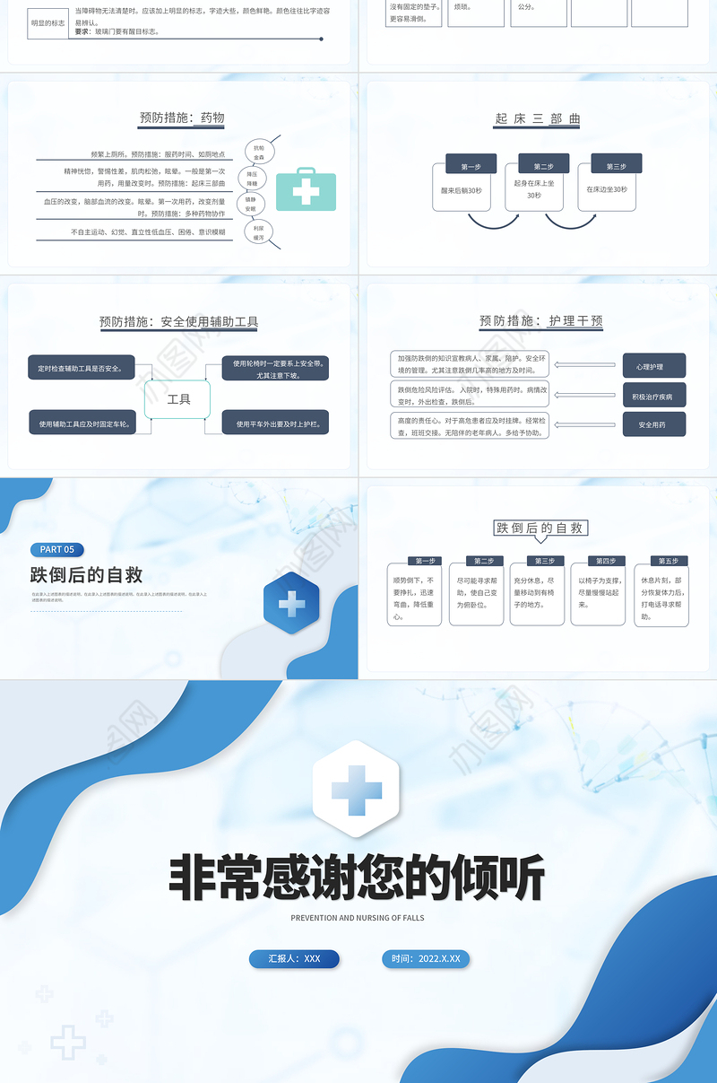 2022跌倒的预防及护理PPT个性简约护理通用PPT