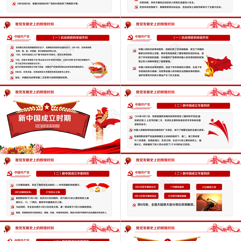 中国共产党光辉历程PPT精美大气建党103周年党史学习教育党课课件