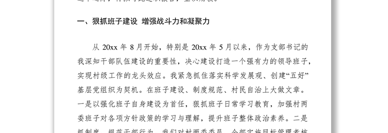 2021XXXX年村支书述职报告