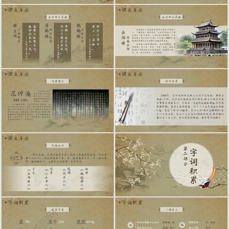 人教版初八年级语文岳阳楼记PPT课件