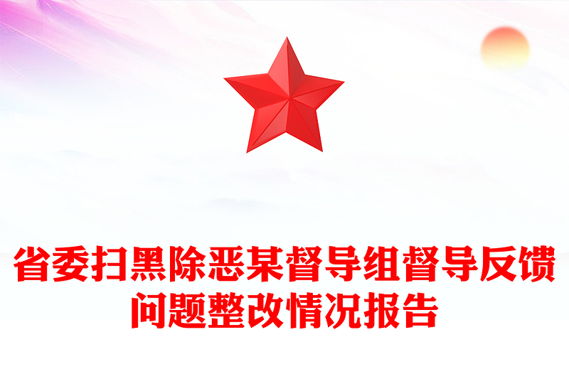 省委扫黑除恶某督导组督导反馈问题整改情况报告