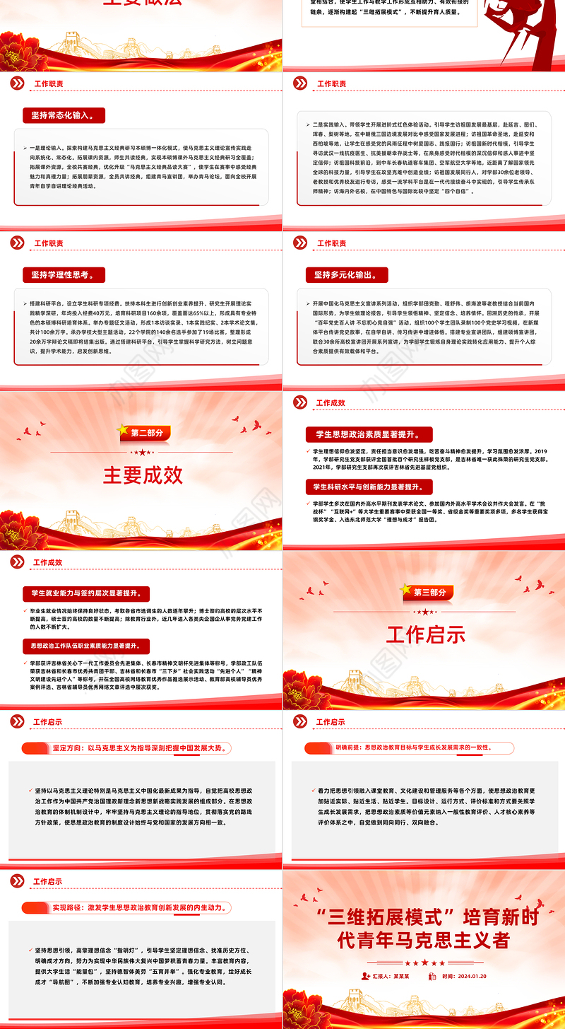 三维发力 着力培养坚定的青年马克思主义者PPT红色简洁学习教育党课课件