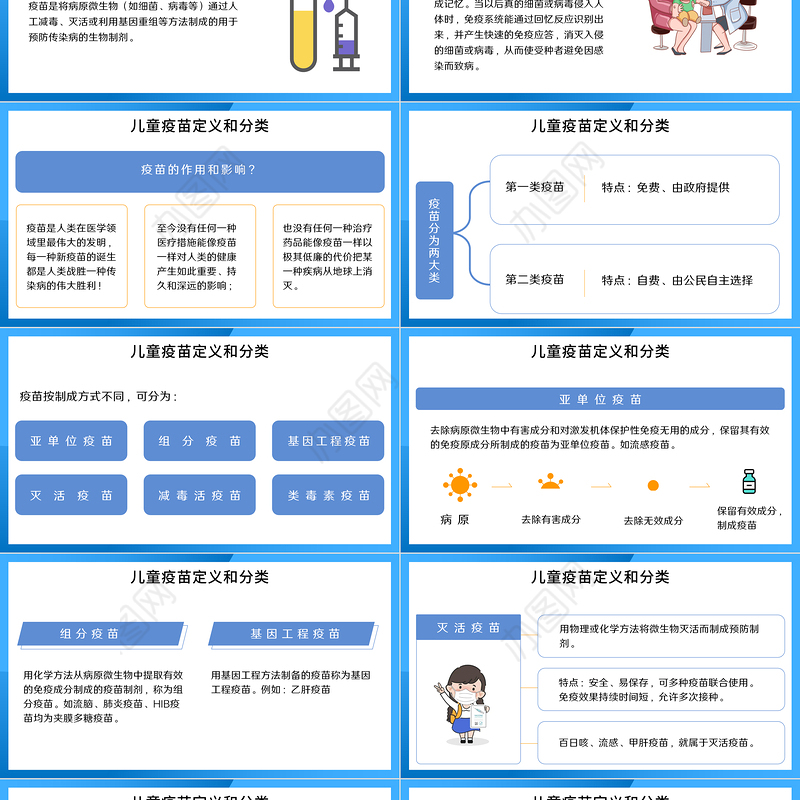 简约卡通手绘全国儿童预防接种宣传日接种宣传介绍PPT