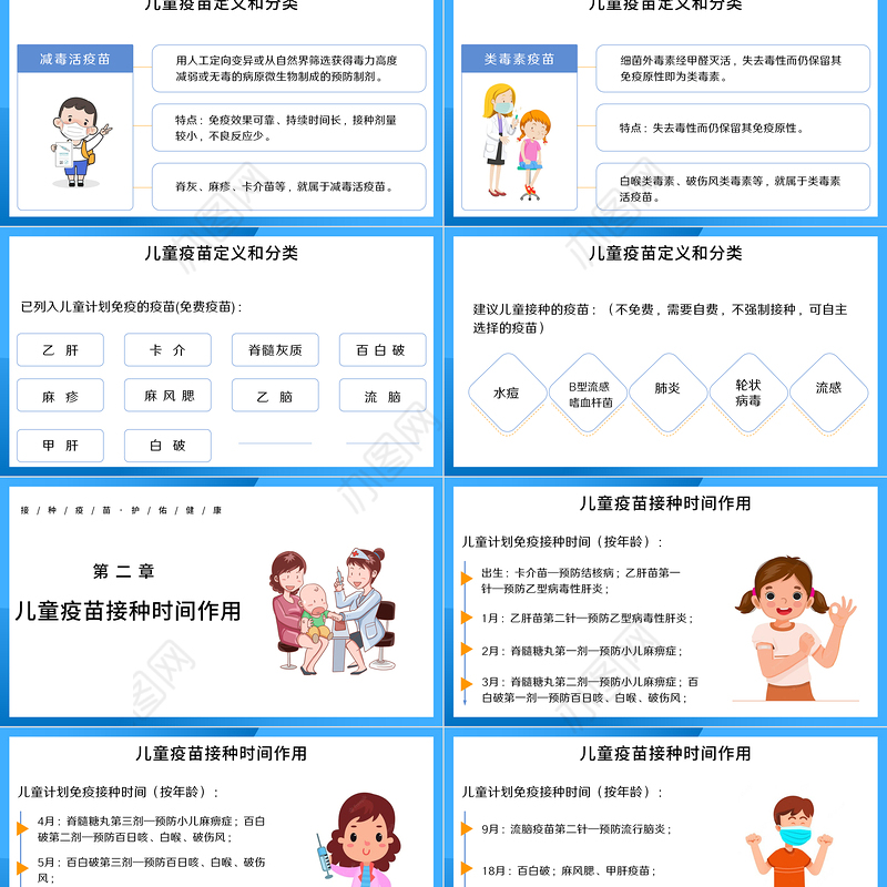 简约卡通手绘全国儿童预防接种宣传日接种宣传介绍PPT