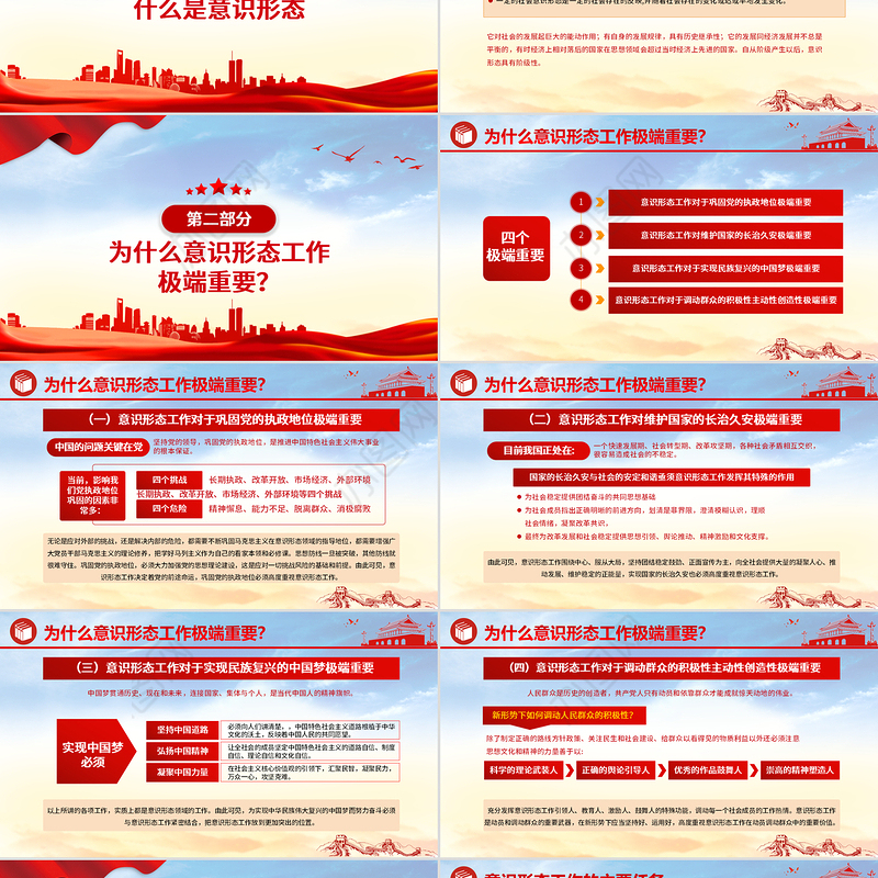2021坚定不移做好新时代意识形态工作PPT党政风意识形态专题党课学习课件下载