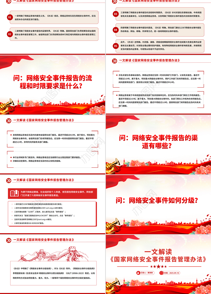 《国家网络安全事件报告管理办法》解读PPT课件下载