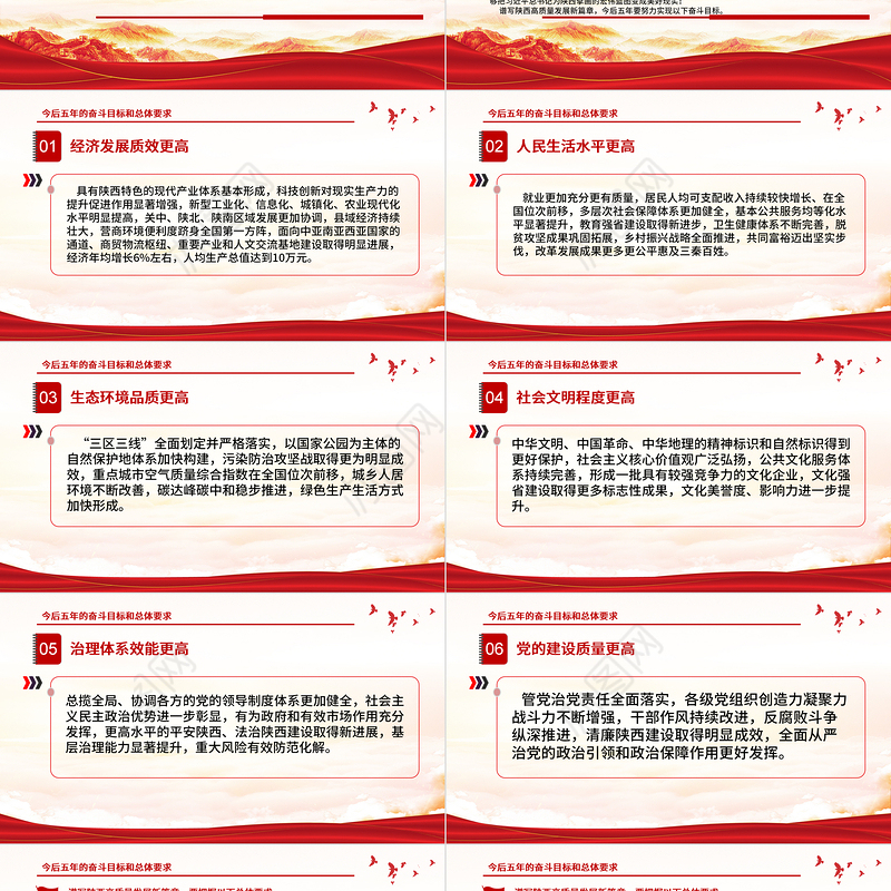 红色党建风中国共产党陕西省第十四次代表大会专题党课PPT课件模板