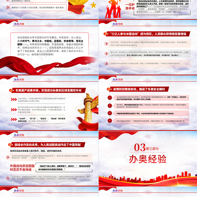 北京冬奥会冬残奥会总结表彰大会讲话精神PPT专题课件模板