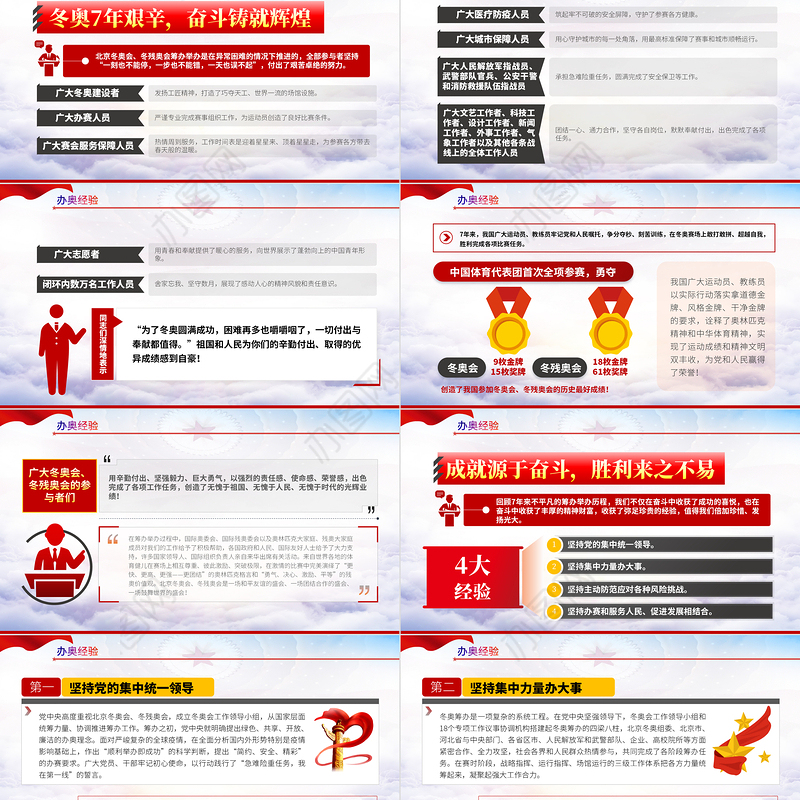 北京冬奥会冬残奥会总结表彰大会讲话精神PPT专题课件模板