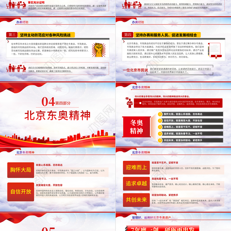 北京冬奥会冬残奥会总结表彰大会讲话精神PPT专题课件模板
