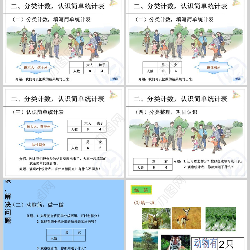  一年级数学下册分类与整理ppt课件