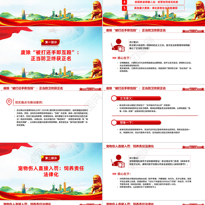 简洁大气新《治安管理处罚法》解读PPT课件