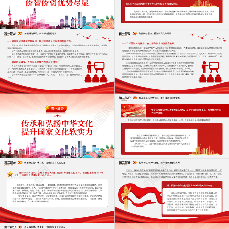 2023同圆共享中国梦PPT精美党建风新时代十年侨务工作成就综述专题党课课件