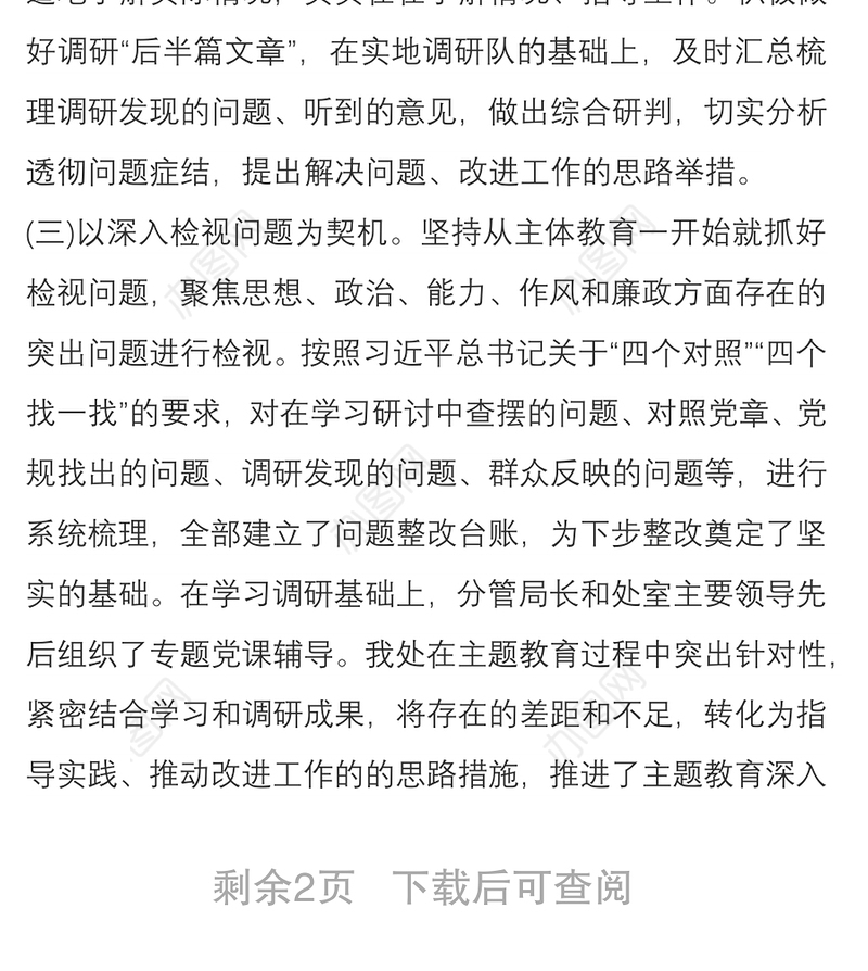 主题教育党支部自查评估报告