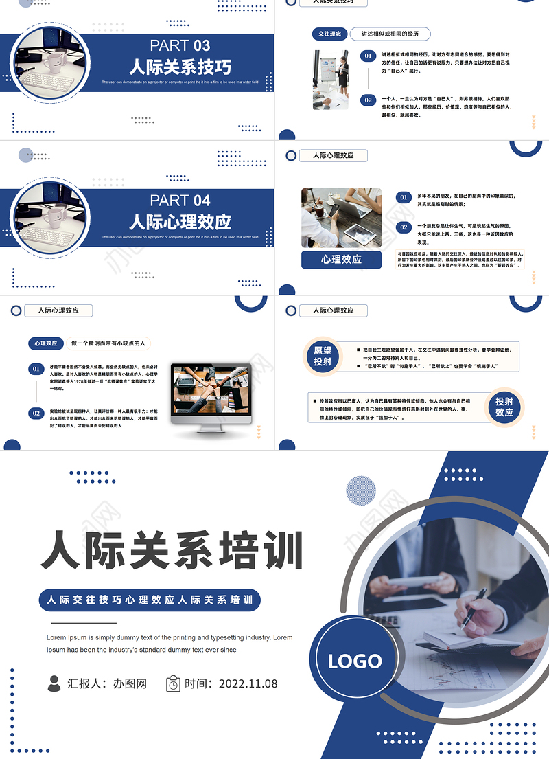 2022人际关系培训PPT商务风人际交往技巧心理效应人际关系培训课件模板