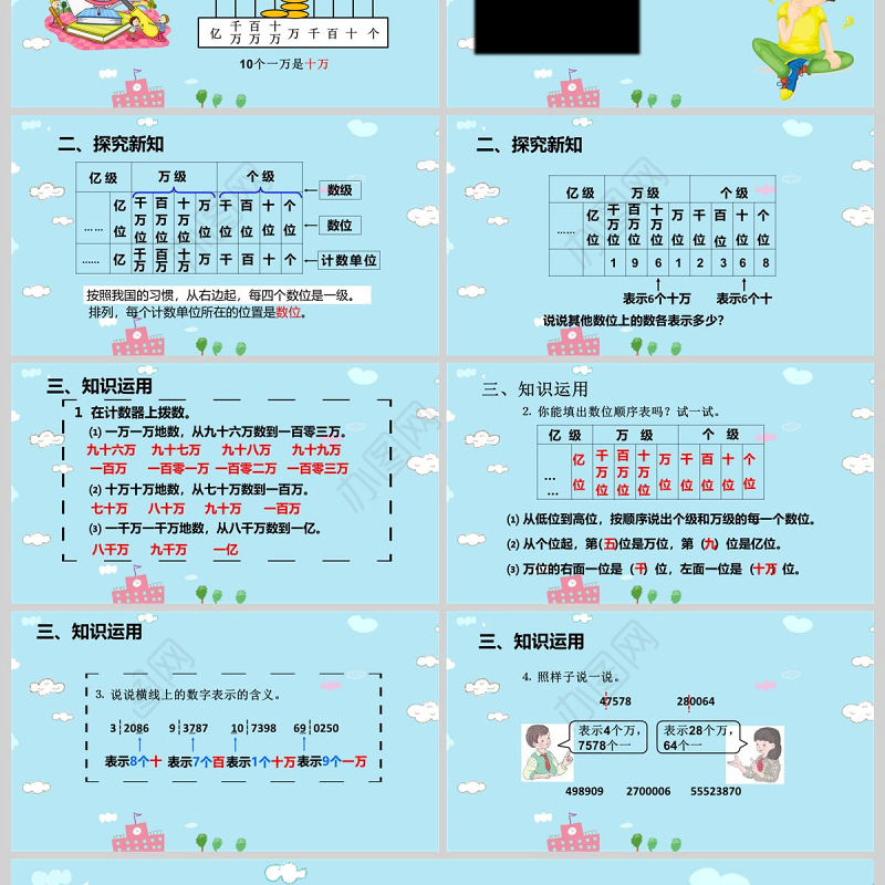 四年级数学大数的认识第一课时亿以内数的认识课件PPT模版