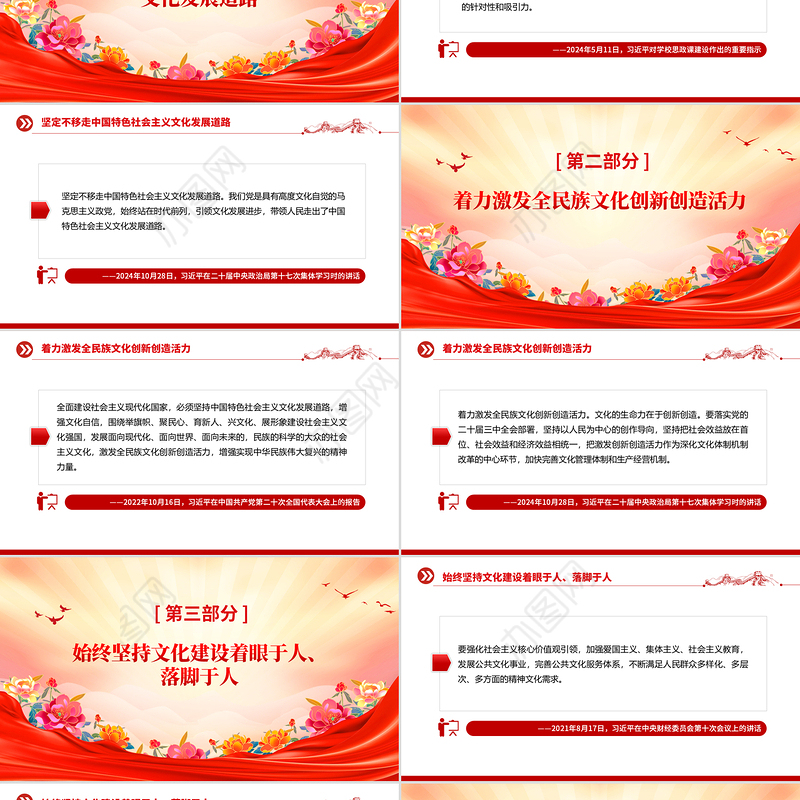 坚定不移走中国特色社会主义文化发展道路PPT总书记重要论述学习课件