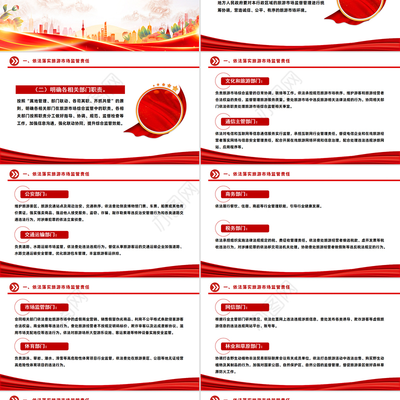 简洁风关于进一步加强旅游市场综合监管的通知PPT课件