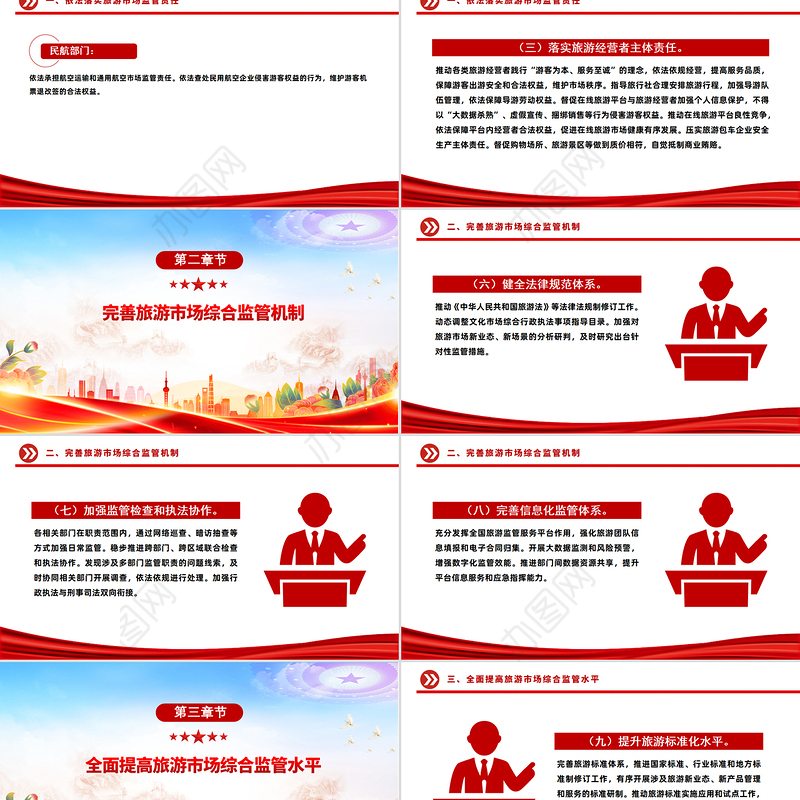 简洁风关于进一步加强旅游市场综合监管的通知PPT课件