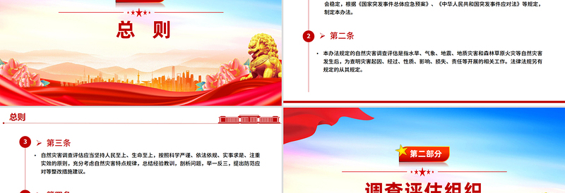 简洁大气《自然灾害调查评估暂行办法》PPT课件