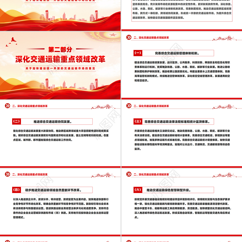 党政风关于加快建设统一开放的交通运输市场的意见PPT课件下载