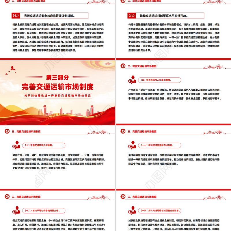 党政风关于加快建设统一开放的交通运输市场的意见PPT课件下载