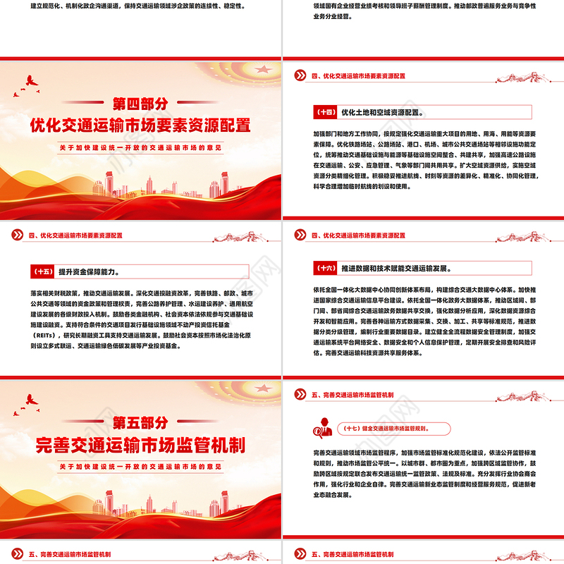 党政风关于加快建设统一开放的交通运输市场的意见PPT课件下载