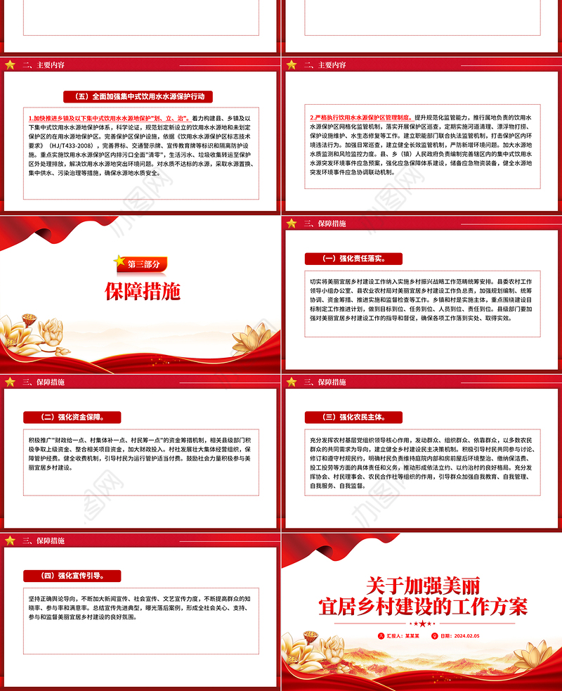 关于加强美丽宜居乡村建设的工作方案PPT党政风乡村振兴专题课件下载