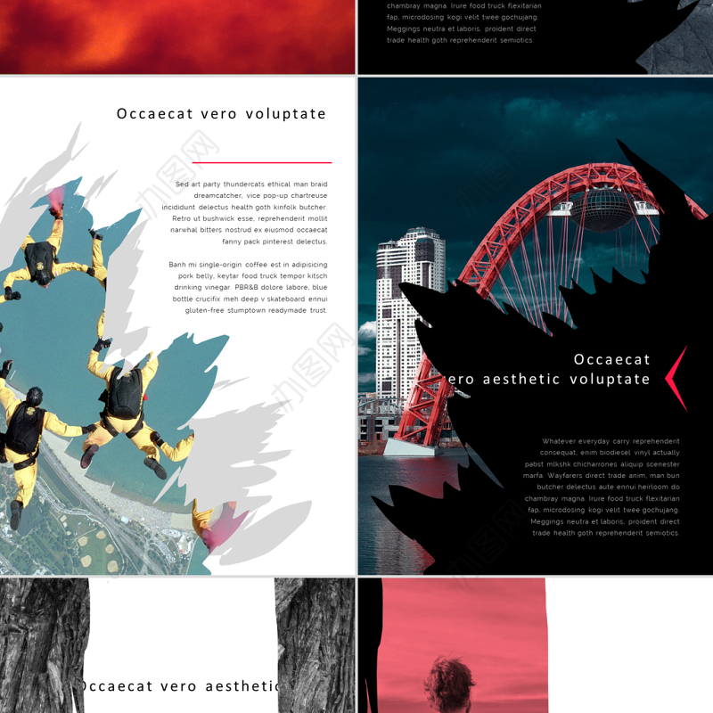 A4竖版欧美杂志风公司简介创意PPT模板