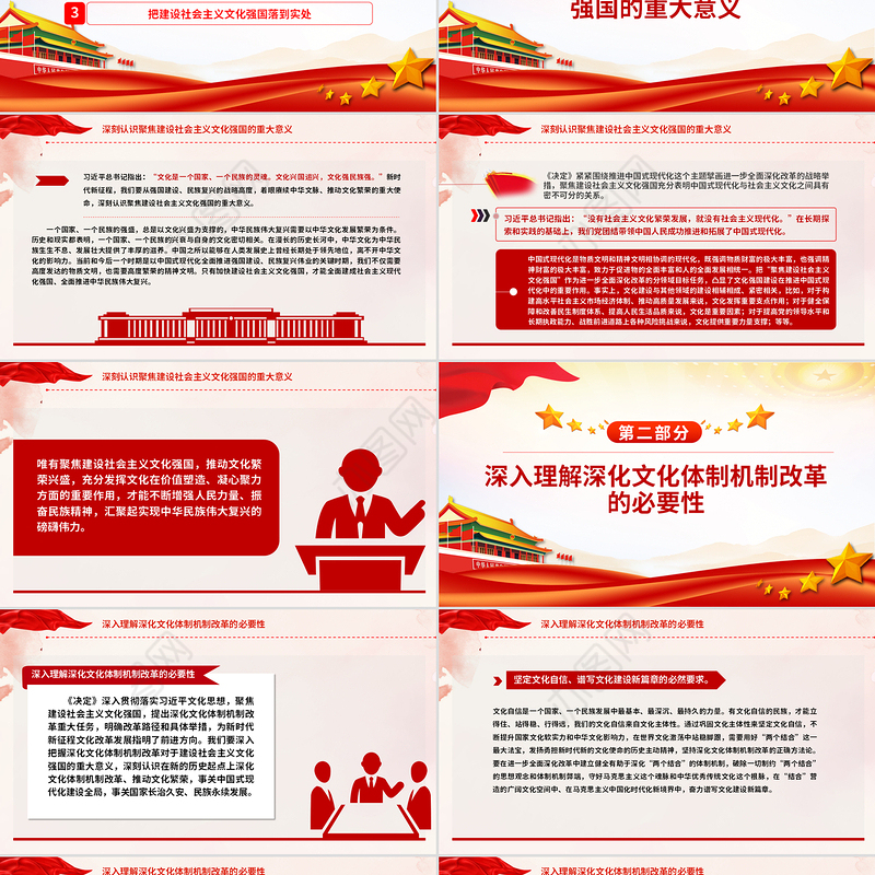 推进社会主义文化强国建设PPT党建风进一步全面深化改革的“七个聚焦”课件