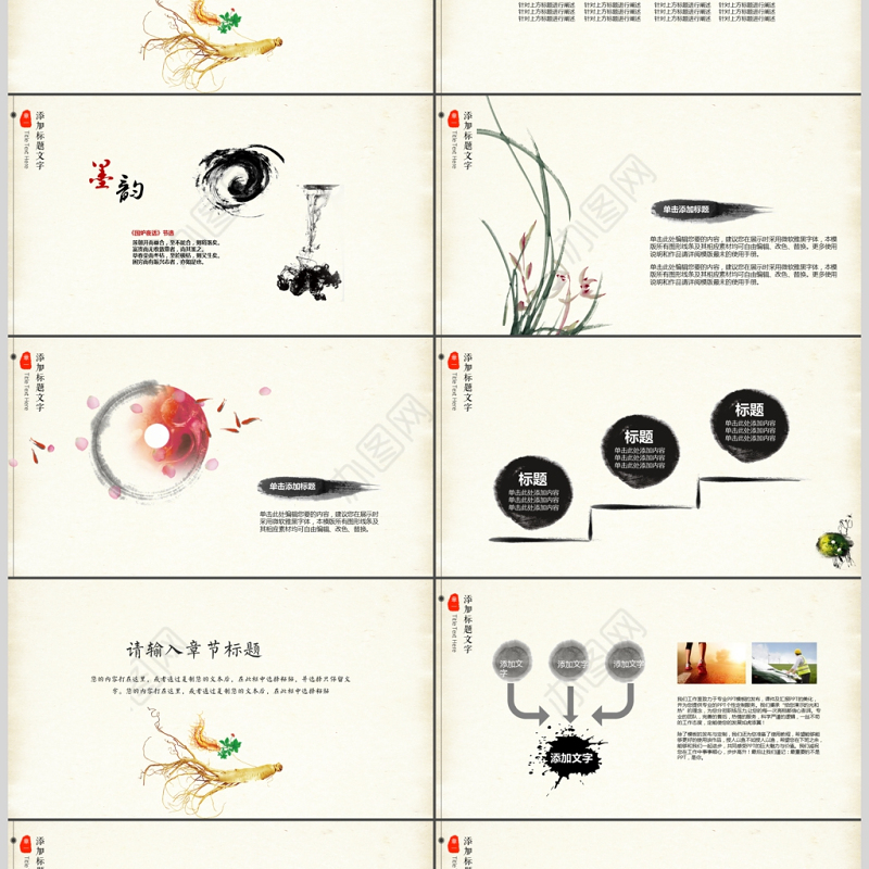 古典中医学中医院中医文化中草药PPT模板