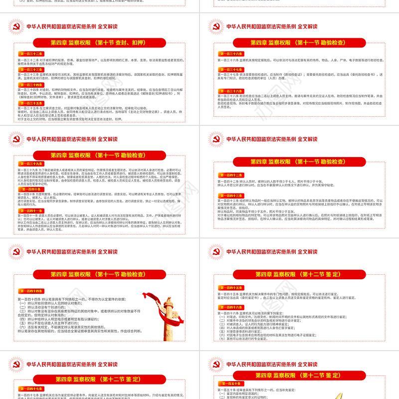 中华人民共和国监察法实施条例解读PPT红色简洁政党风专题党课课件