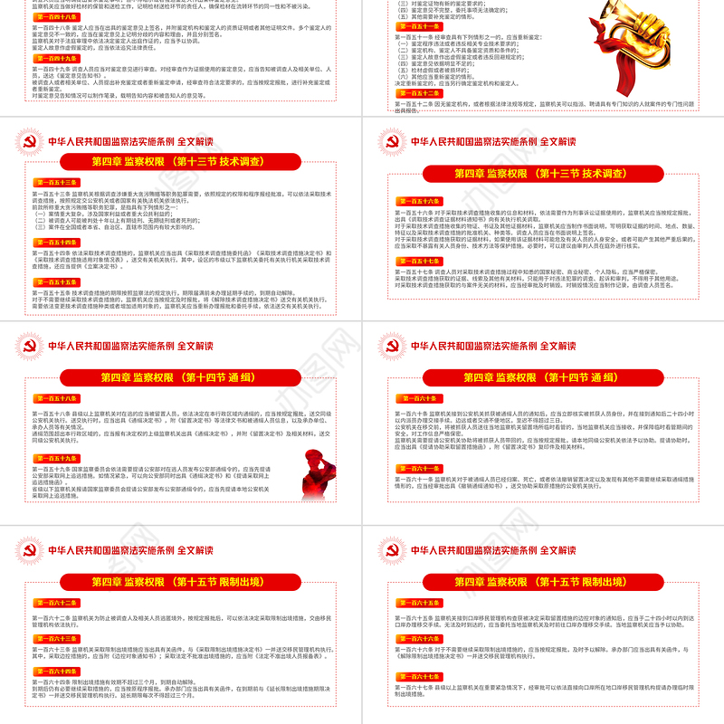 中华人民共和国监察法实施条例解读PPT红色简洁政党风专题党课课件