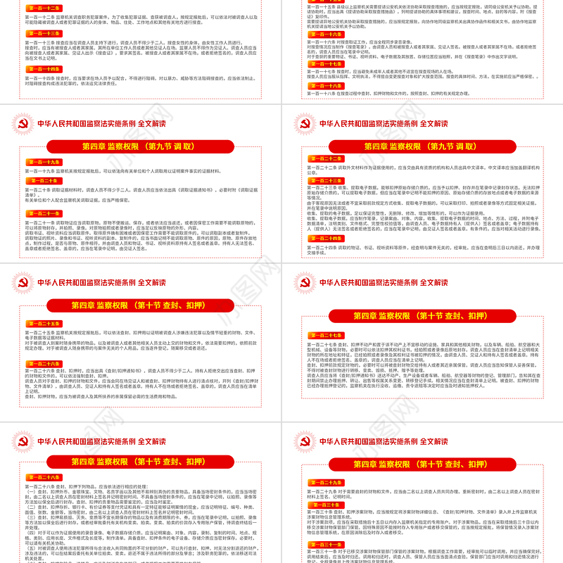 中华人民共和国监察法实施条例解读PPT红色简洁政党风专题党课课件