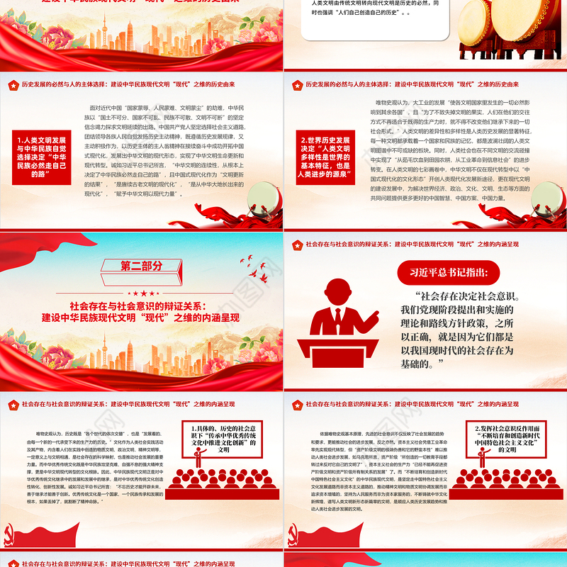 2023论唯物史观视域下中华民族现代文明之“现代”ppt党政风探析由来、内涵呈现、理论指引党政党建动态课件