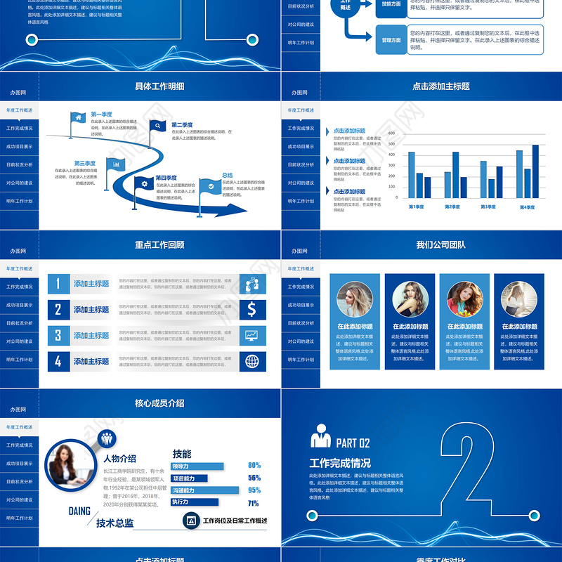 2021销售部年终总结PPT模板