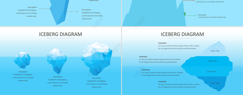 原创QCC品管圈冰山图冰山理论冰山模型-版权可商用