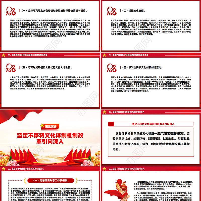 党政风关于深化文化体制机制改革PPT党课下载