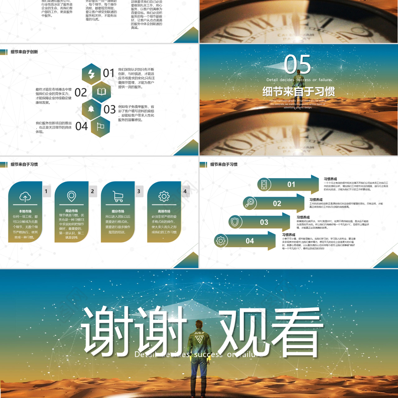 原创商务培训企业培训细节决定成败PPT模板