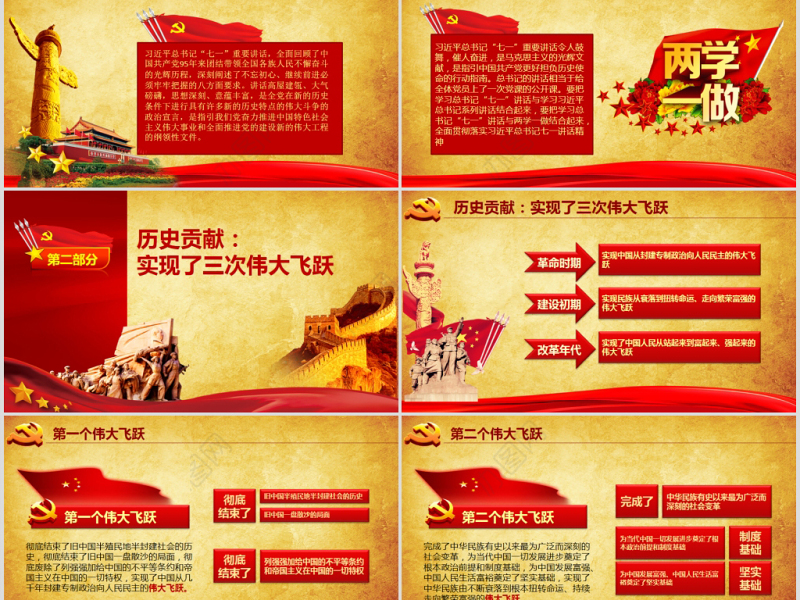 原创重温入党誓词入党志愿书不忘初心PPT模板-版权可商用