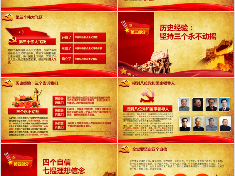 原创重温入党誓词入党志愿书不忘初心PPT模板-版权可商用