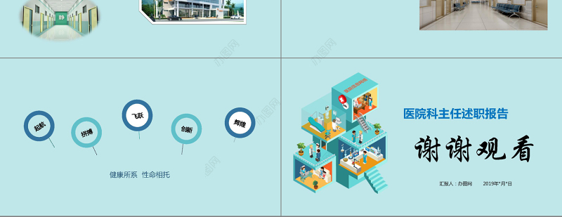 医护人员医科主任医院工作述职报告工作总结动态PPT模板