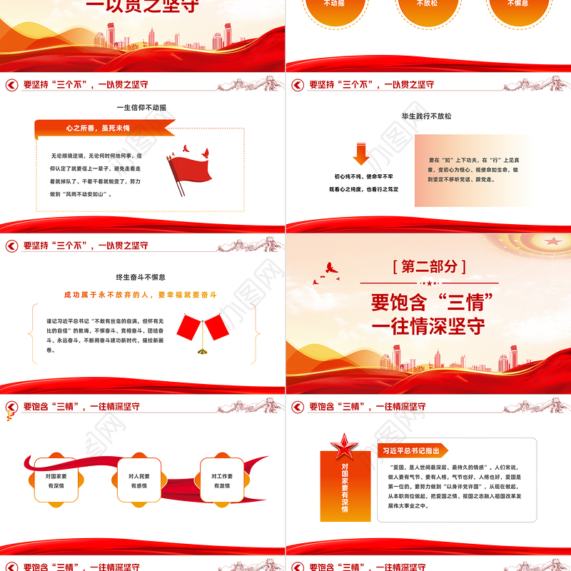 2022入党积极分子或预备党员思想PPT红色简洁风入党积极分子或预备党员思想学习教育专题党课课件模板